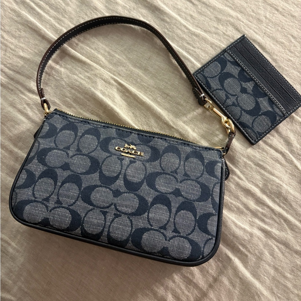 Coach Dark Blue nolita and matching wallet